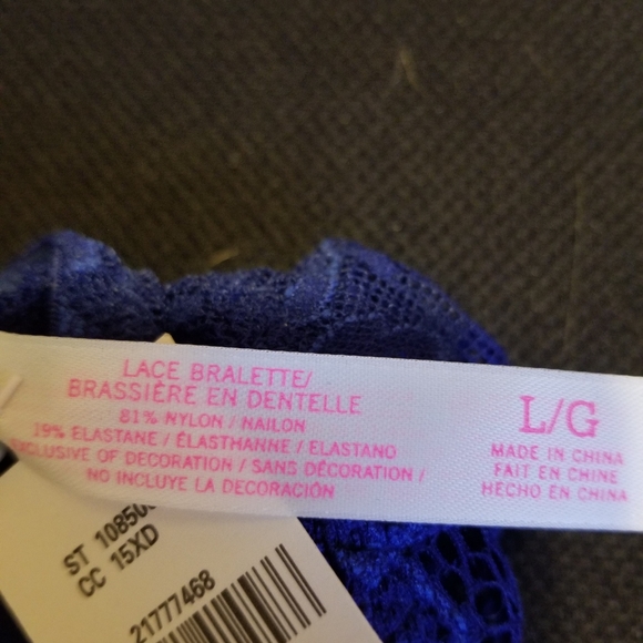 Brand New PINK VS Lace Bralette - True Blue - Picture 3 of 3